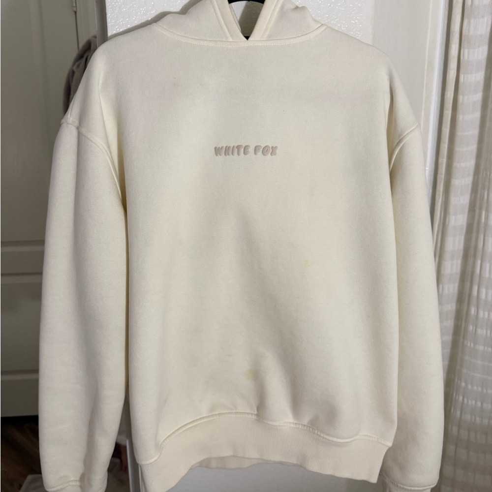 White Fox Leisure Oversized Cream Hoodie